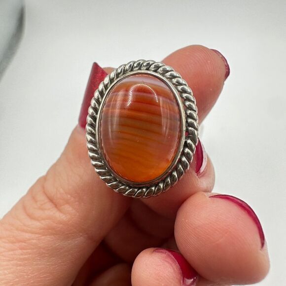 Genuine agate cuff links in solid Sterling silver, handmade in Pakistan - Picture 12 of 16